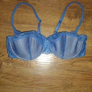 Adore Me Striped Blue Lace Bra